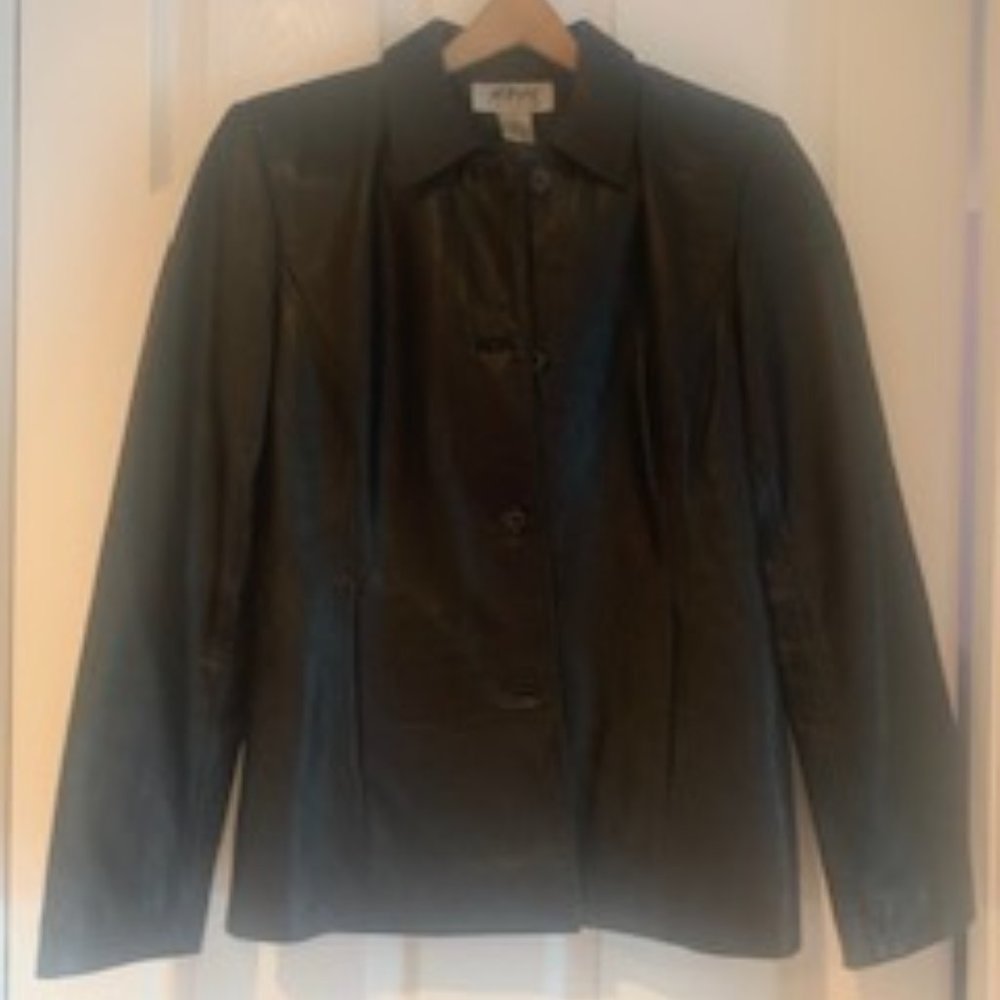 Alfani Petite Leather Jacket - Small